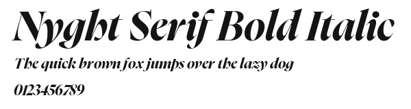 Nyght Serif Bold Italic Preview