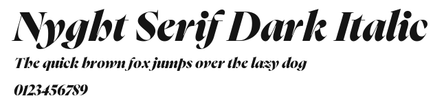 Nyght Serif Dark Italic Preview