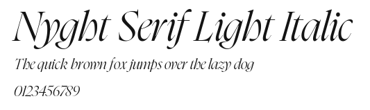 Nyght Serif Light Italic Preview