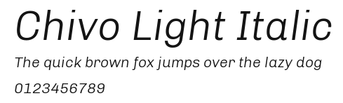 Chivo Light Italic Preview