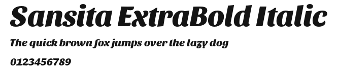 Sansita ExtraBold Italic Preview