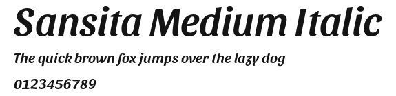 Sansita Medium Italic Preview