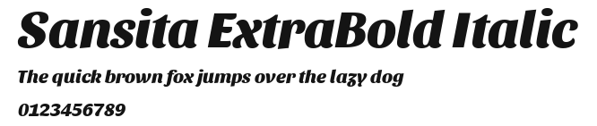 Sansita ExtraBold Italic Preview
