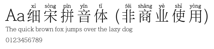 Aa细宋拼音体 (非商业使用) Preview